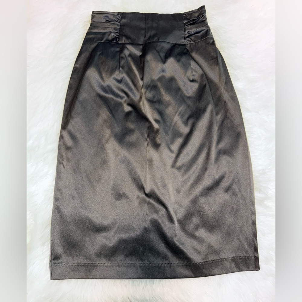Elegant Black Satin Skirt